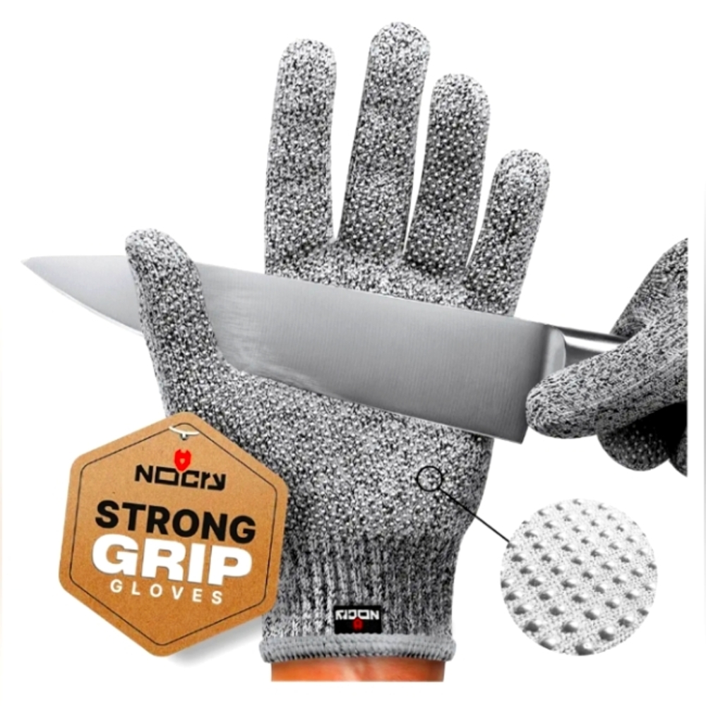 NoCry Cut Resistant Gloves Food Grade with Grip Dots for Superb Grip Breathable